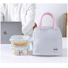 Outdoor Insulated Tote Cooler Food Bag, Polyester Lunch Bag for Office Lady and Students